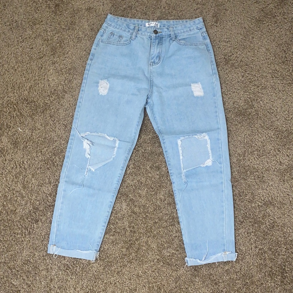 Ripped Mom style jeans